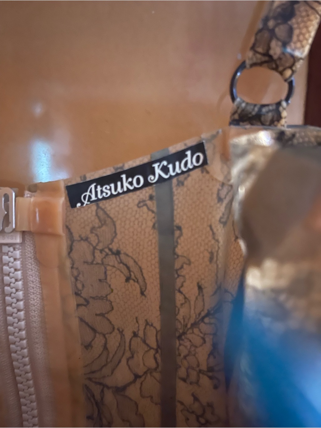 Atsuko Kudo Like New Restricted Scallop Cup Latex Lace Mini Dress — image 4 of 6